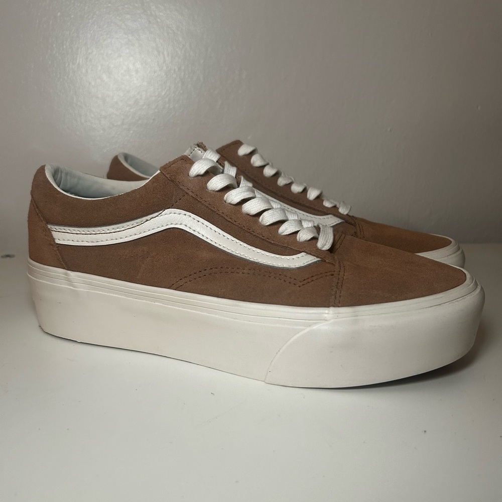 Vans platform sneakers, light brown, US Women 10/ US Men 8.5